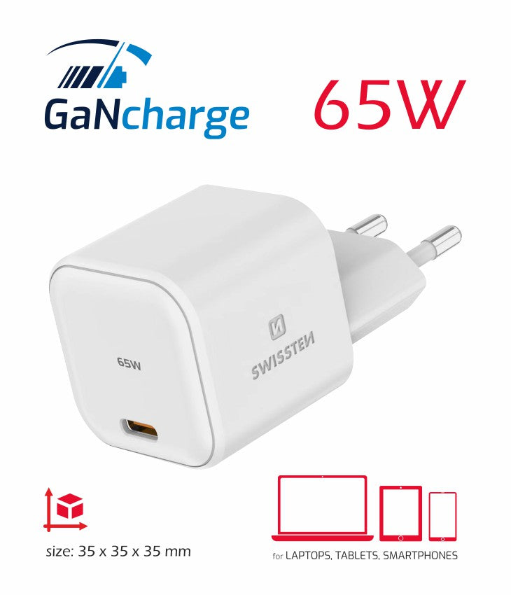 Carregador USB-C GaN 65W Swissten