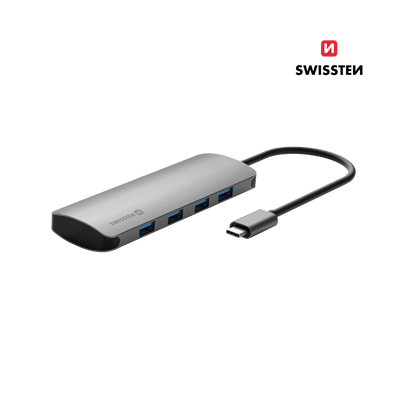 Adaptador HUB USB-C 4 em 1 Swissten (4x USB 3.0)